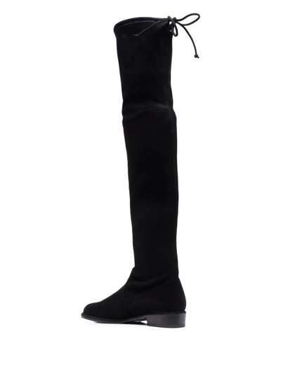 Stuart Weitzman Over The Knee Stretch Suede Boots In Black