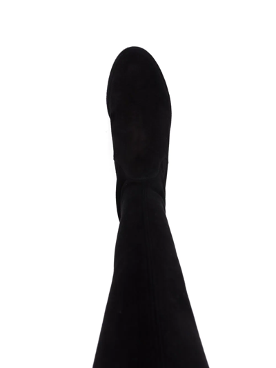 Stuart Weitzman Over The Knee Stretch Suede Boots In Black