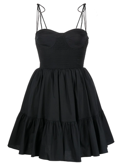 Shop Staud Landry Bustier Mini Dress In Black