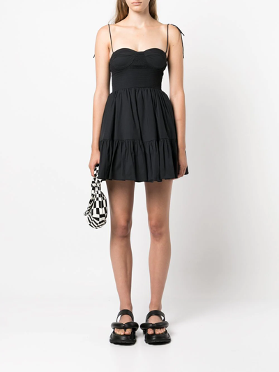 Shop Staud Landry Bustier Mini Dress In Black