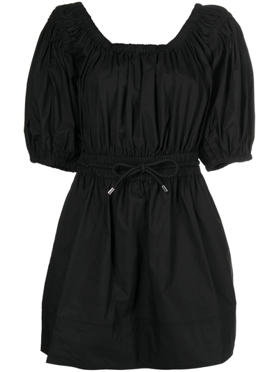 Shop A.l.c Maya Off-shoulder Short Dress In Black
