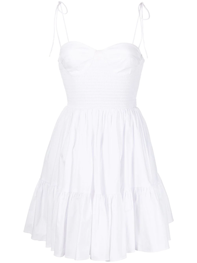 Shop Staud Mini Landry Bustier Dress In White