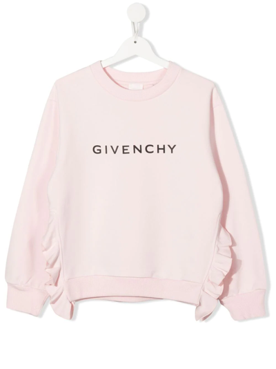 Shop Givenchy Teen Logo-print Sweatshirt In Pink