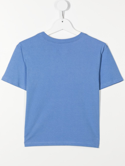 Polo Ralph Lauren Blue Logo Print Cotton T-shirt In Blue