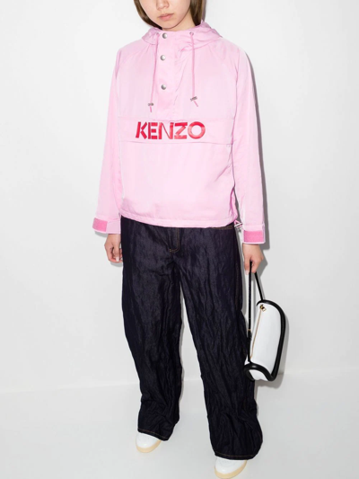 Shop Kenzo Logo-print Hooded Jacket In Pink