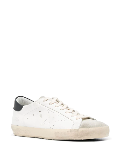 Golden Goose Dad-star Distressed Leather-trimmed Suede And Mesh Sneakers In White