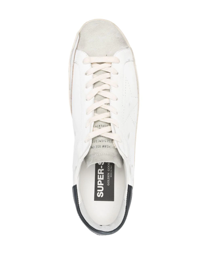 Golden Goose Dad-star Distressed Leather-trimmed Suede And Mesh Sneakers In White