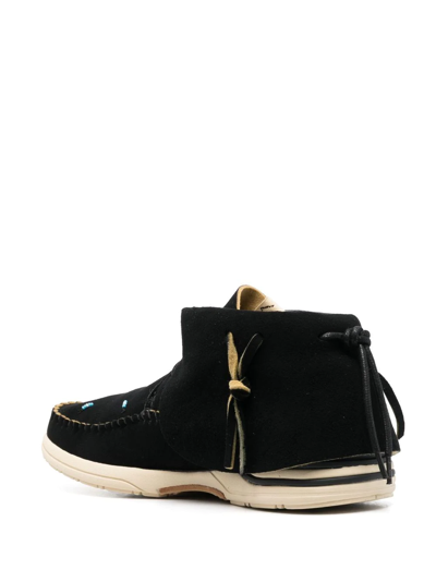 Shop Visvim Ankle Lace-up Fastening Boots In Black
