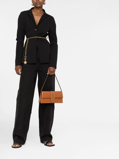 Jacquemus Long Rectangular Shoulder Bag With Adjustable Strap In Brown
