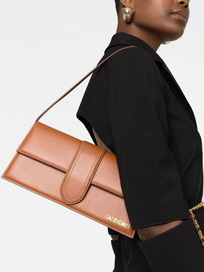 Jacquemus Long Rectangular Shoulder Bag With Adjustable Strap In Brown