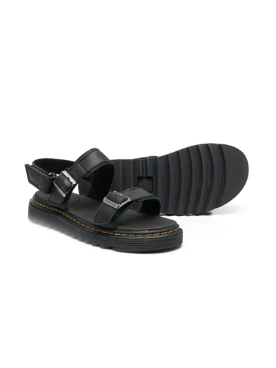 Dr. Martens' Stellar Buckled Flat Sandals In Black