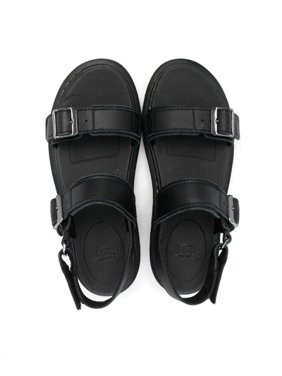 Shop Dr. Martens' Stellar Buckled Flat Sandals In Black