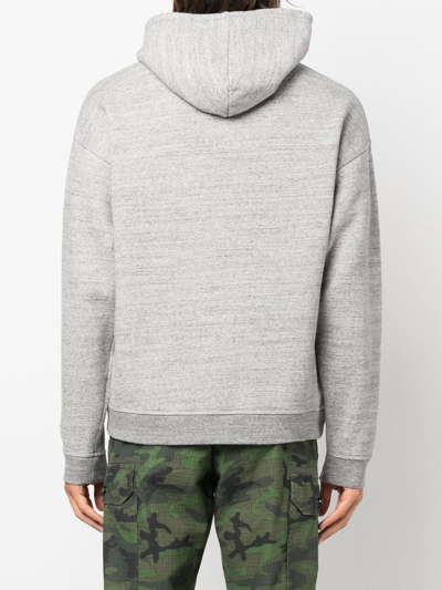 Dsquared2 Camo Patch Anorak Sweatshirt With Drawstring Hood In Grey