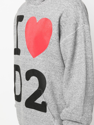 Dsquared2 Graphic-print Cotton Hoodie In Grey