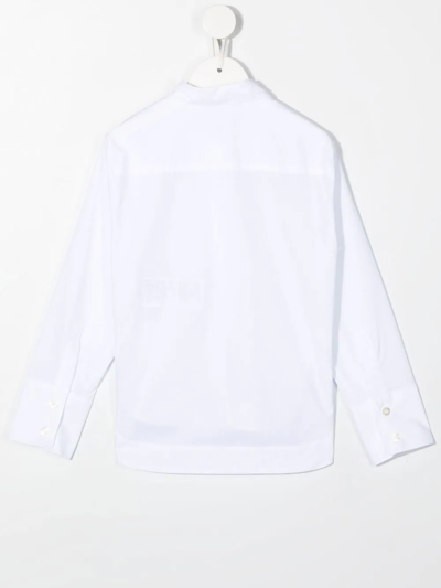 Shop Emporio Armani Long-sleeve Poplin Shirt In White