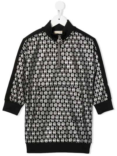 Shop Michael Kors Logo-print Sweatshirt Dress In Black