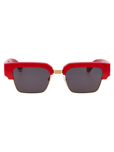 Shop Off-white Women's Red Metal Sunglasses