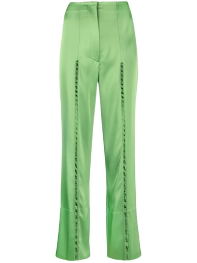 Shop Nanushka Women's Green Acetate Pants