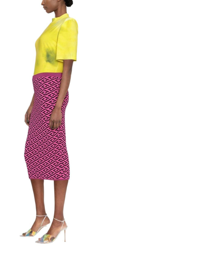 Shop Versace Women's Fuchsia Viscose Skirt