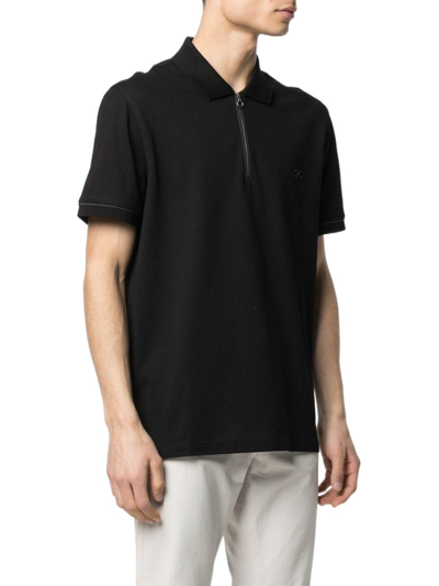 Shop Ferragamo Salvatore  Men's Black Cotton Polo Shirt
