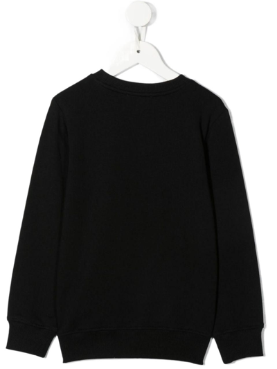 Shop Moschino Boys Black Cotton Sweatshirt