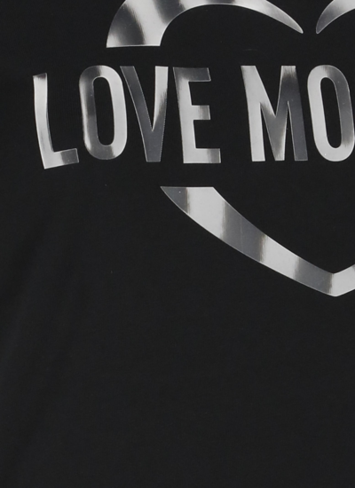 Shop Love Moschino Cotton T-shirt In Spezzato - Black
