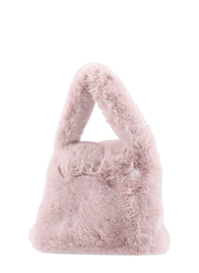 Blumarine Eco Fur Bag In Chalk Pink