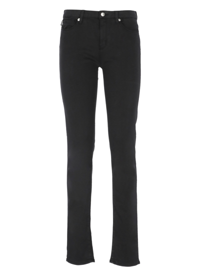 Shop Love Moschino Cotton Trousers In 5pkt Skinny Fit Ppt - Black