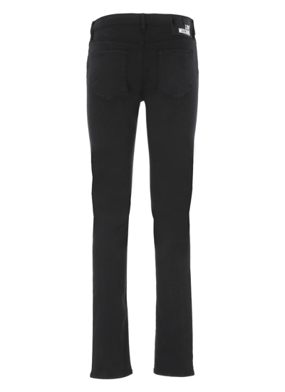 Shop Love Moschino Cotton Trousers In 5pkt Skinny Fit Ppt - Black