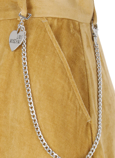 Shop Love Moschino Corduroy Skirt In Marrone Chiaro