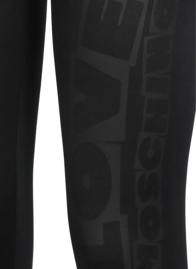 Shop Love Moschino Velvet Leggings In Black
