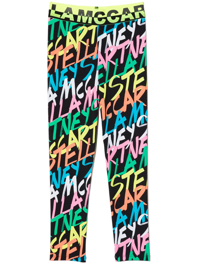 Shop Stella Mccartney Logo-print Leggings In Black