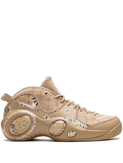 Shop Nike X Supreme Air Zoom Flight 95 "hemp" Sneakers In Brown