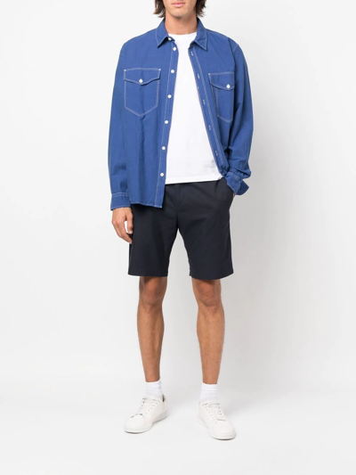 Shop Paul Smith Straight-leg Bermuda Shorts In 蓝色