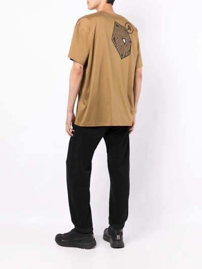 Shop Acronym Graphic-print T-shirt In Brown