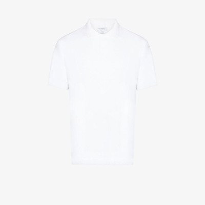 Shop Sunspel White Towelling Cotton Polo Shirt