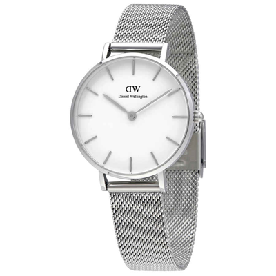 Shop Daniel Wellington Classic Petite Sterling Ladies Watch Dw00100164 In Silver Tone,white