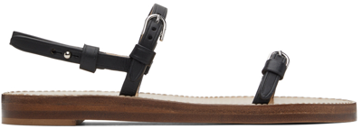 Gabriela Hearst Steward Leather Slingback Sandals In Blk Black