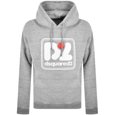 Shop Dsquared2 Logo Pullover Hoodie Grey