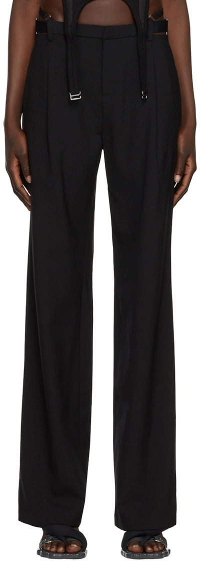 Dion Lee Buckle-detail Wide-leg Trousers In Black