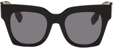 Shop Burberry Black Oversize Cat-eye Sunglasses In 39428g Black