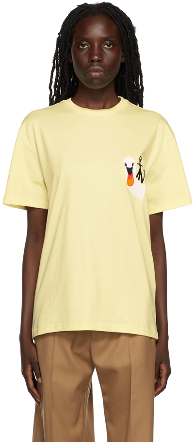 Shop Jw Anderson Yellow Swan T-shirt In 200 Yellow