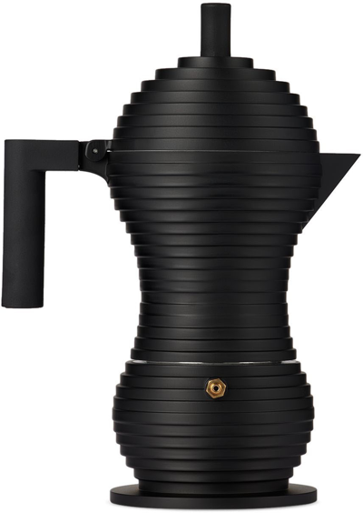Alessi Black Pulcina Coffee Maker In Black