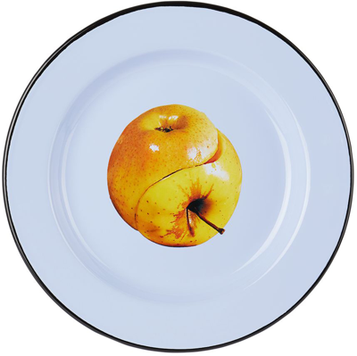 Shop Seletti Blue Toiletpaper Edition Apple Dinner Plate