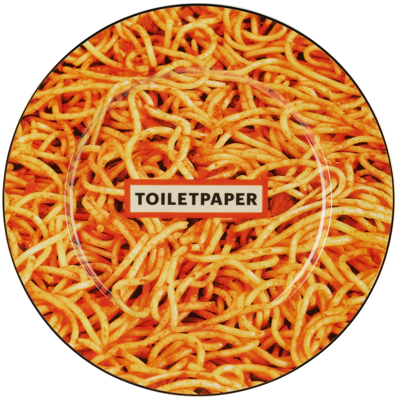 Shop Seletti White Toiletpaper Edition Spaghetti Plate