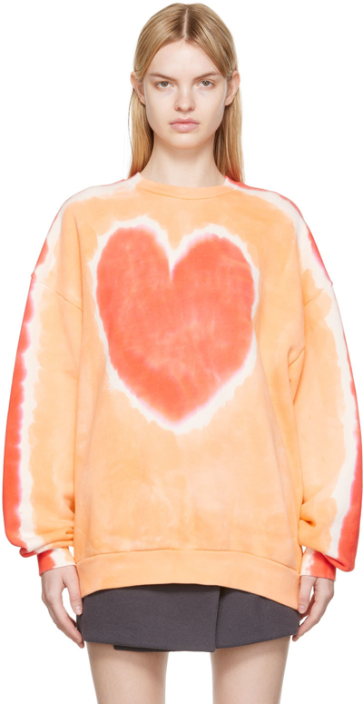 Shop Acne Studios Orange Organic Cotton Sweatshirt In Cui Orange/coral