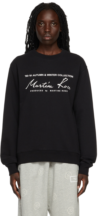 Martine Rose Black Cotton Sweatshirt In Nero