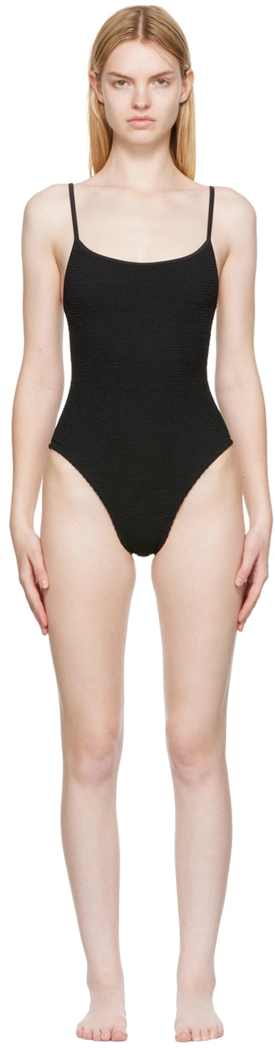 Shop Hunza G Black Pamela One-piece Swimsuit