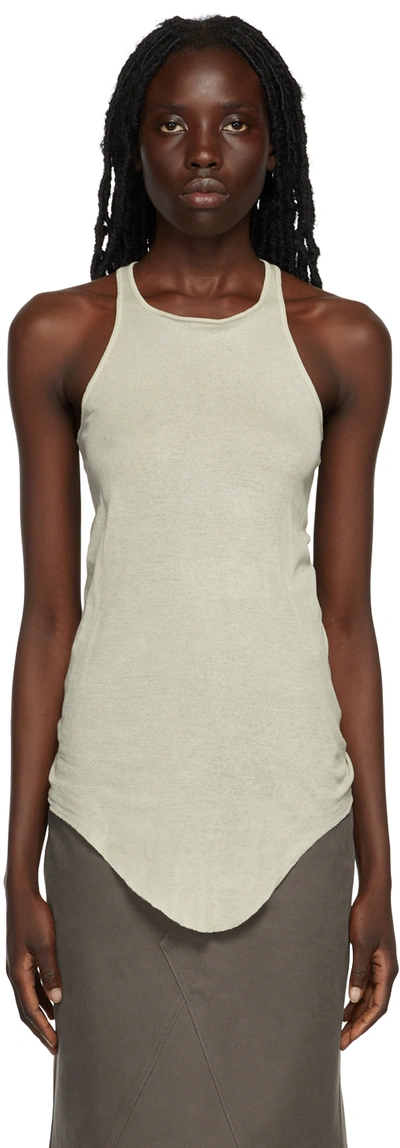 Shop Rick Owens Taupe Basic Rib Tank Top In 08 Pearl