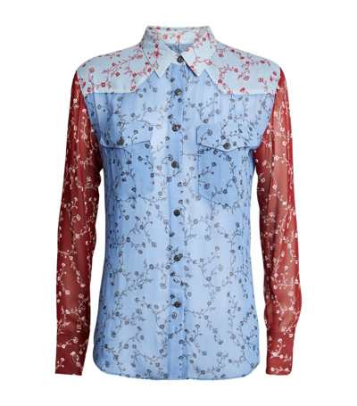 Shop Rag & Bone Floral Wyatt Shirt In Blue
